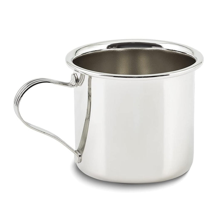 Silver-plated Baby Cup With Sipper Lid Silver Solid Formal