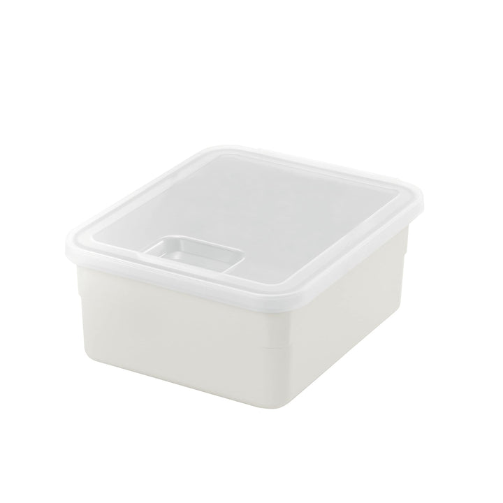 Richell Pet Stuff Container Small, Lid with Hinge for Food or Toy Storage, Comes with Measuring Cup, Storage for Dogs, Cats and Small Animals,White