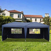 10'x20' Pop Up Foldable Wedding Party Gazebo Canopy Tent W/4 Walls Blue