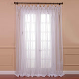 96 Inch Girls White Solid Color Extra Wide Voile Sheer Curtain Single Panel, Snow Color Window Drapes, Kids Themed Blackout Rod Pocket Playful Luxurious, Polyester