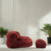 Bean Bag Chair Fur Lazy Sofa Footstool Comfort Lounger High Back Couch