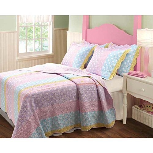 Kids Girls Quilt Set Polka