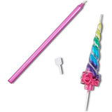 Rainbow Unicorn Horn Birthday Cake Candles Set Pink