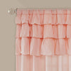 84 Inch Girls Salmon Pink Gypsy Window Curtain Single Panel, Light Pink Color Bohemian Ruffled Pattern Layered Overlapping Ruffles Gypsies Hippie Themed, Hippy Layers Solid, Kids Polyester