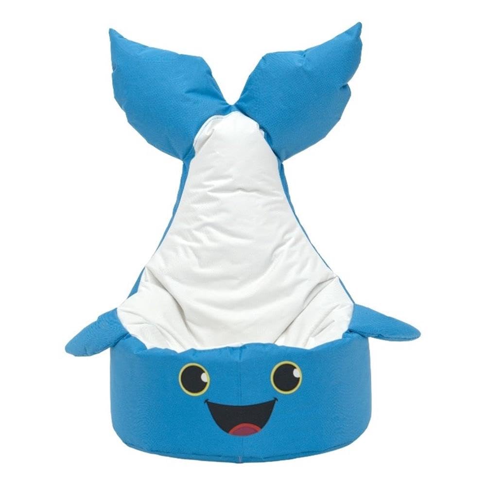 Blue and White Whale Kids Bean Bag Chair