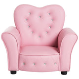 Kids Tufted Upholstered Chair rincess Couch with Diamond Decoration