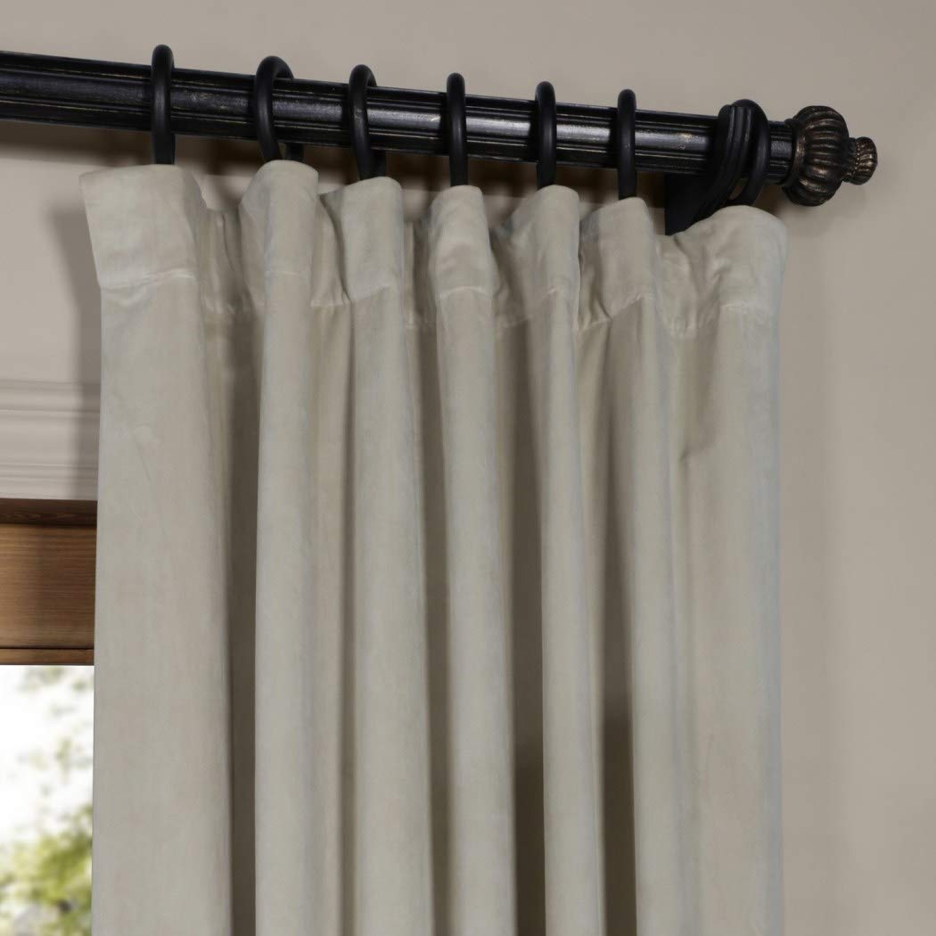 Exclusive Fabrics Signature Extra Wide Blackout Velvet Curtains (1 Panel) - Luxurious Blackout Drapes