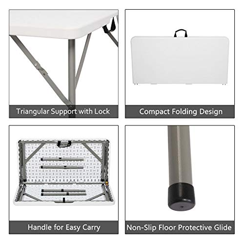 Outdoor 34 in.d X 29 in.h Portable Plastic Camping Tablewhite White