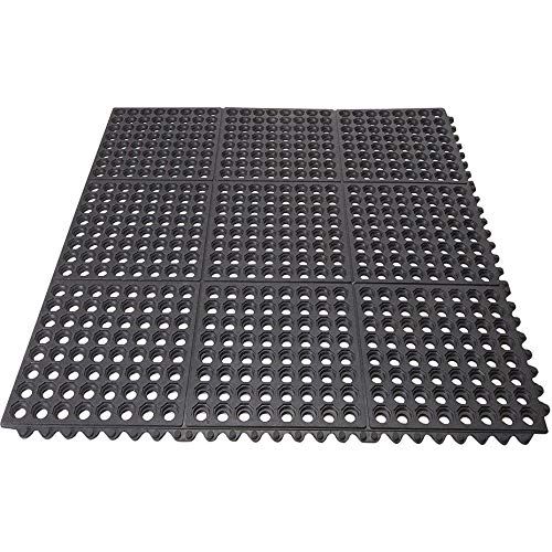 Interlocking Commercial Anti Fatigue Rubber Floor Mat 4 Pack 36 in.