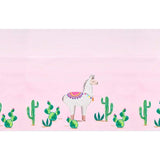 3-Pack Pink Plastic Tablecloth for Llama Birthday Rectangle