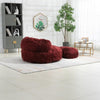 Wine Red Comfort Lounger Footstool Indoor Chair Fur Lazy Sofa Bean Bag