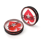 3" Casino Dealer Puck. Double-Sided Clear Acrylic Button. Texas Hold'em Poker Accessories Button