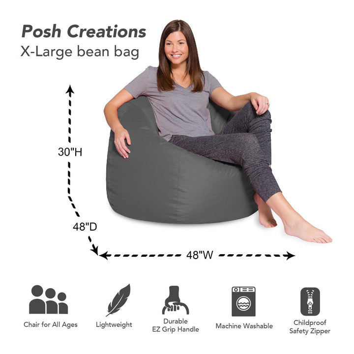 Big Comfy Bean Bag Chair: Posh Beanbag Chairs with Removable