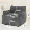 Giant Bean Bag Chair Dark Grey Contemporary Fabric Removable