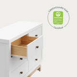 Storkcraft Santorini 6 Drawer Double Dresser (White with Driftwood)