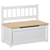 2-in-1 Kids Wooden Toy Storage Bench with Safety Pneumatic Rod Natural Modern Contemporary Rectangular MDF Pine 1 Piece