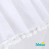 Crib Skirt with Tassel Dust Ruffled 14" Drop White Solid Color Neutral