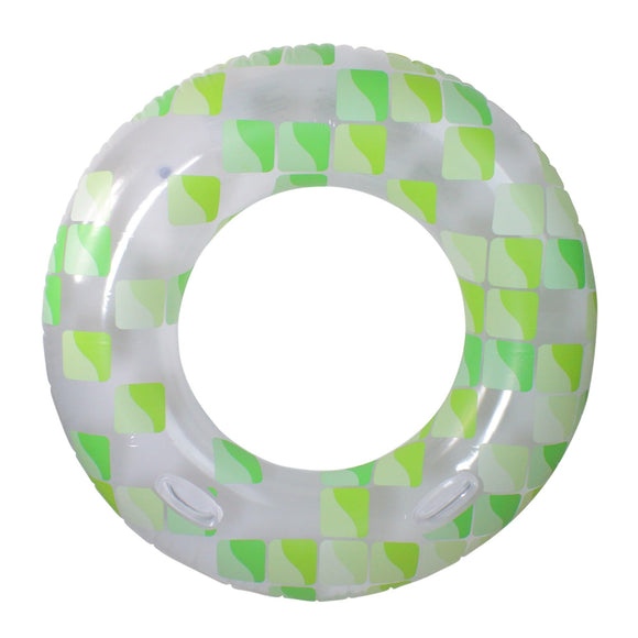 Inflatable Green and Clear Geometric Swimming Pool Inner Tube Ring 47-inch 47