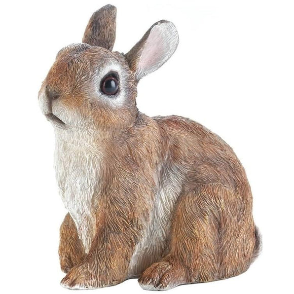 Sitting Baby Bunny Statue Brown Polyresin Waterproof Weather Resistant