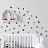 Colourful Holographic Butterflies Kids Wall Stickers Nursery DIY Art