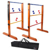 Premium Solid Wood Ladder Ball Toss Game Set with Carrying Case Wooden