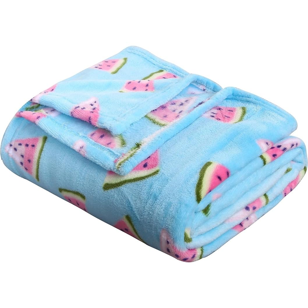 Summertime Whimsy Plush Watermelon Fleece Throw Blanket (50" X 60")