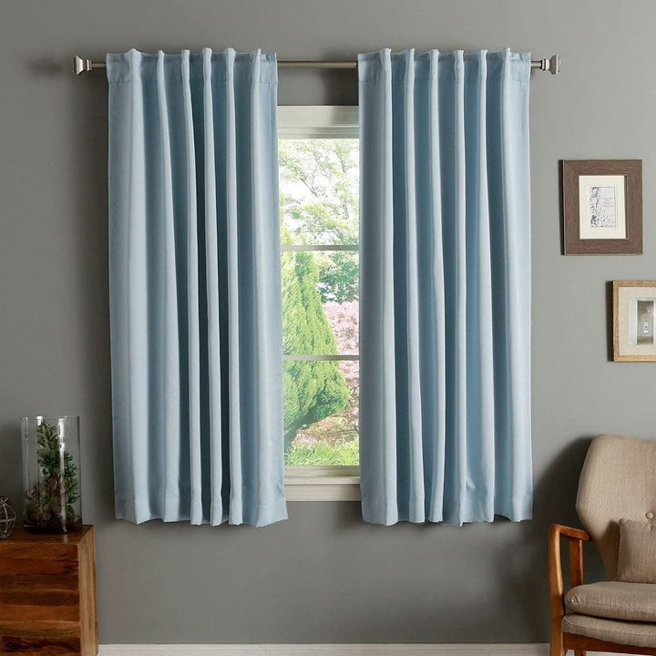 Aurora Home Insulated Thermal 63-inch Blackout Curtain Panel Pair Baby Blue Rod Pocket