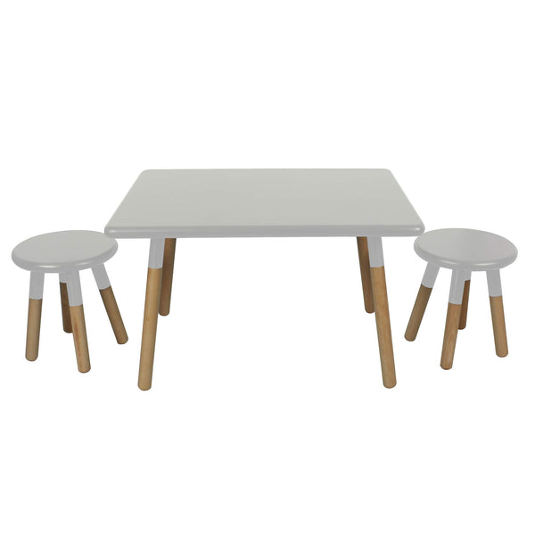 ACEssentials Kids Dipped Table and Stool Set, Gray