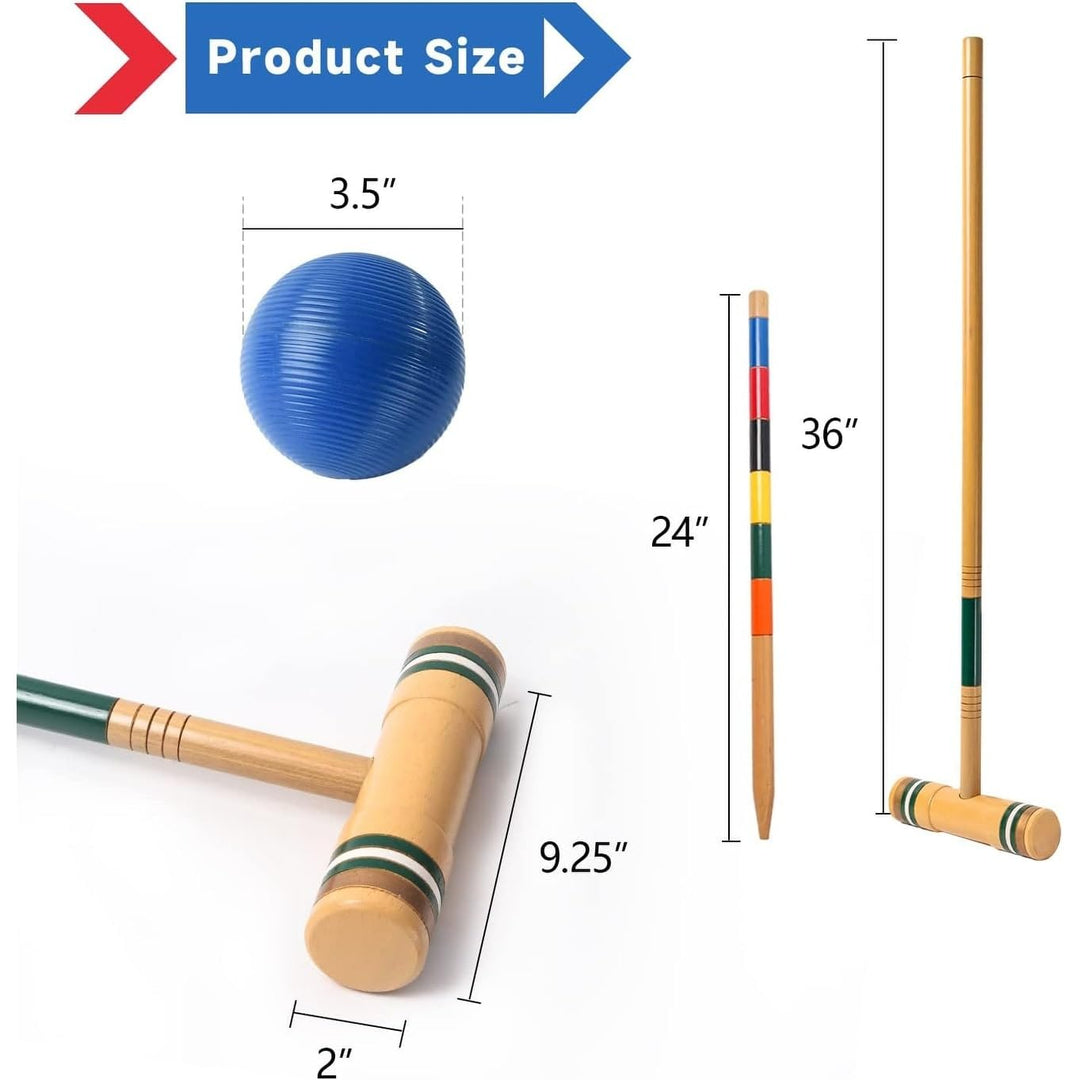 Deluxe 6-Player Player Croquet Set with 6 Balls 9 2 Stakes and A Carrying Case