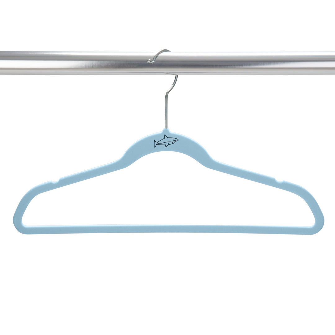 Simplify 100 Pack Kids Velvet Hangers | Slim | Non-Slip Design | Space