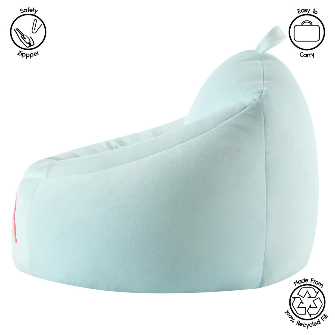 Heritage Kids Micromink Squishy Bean Bag Chair for Kids Ages 3+