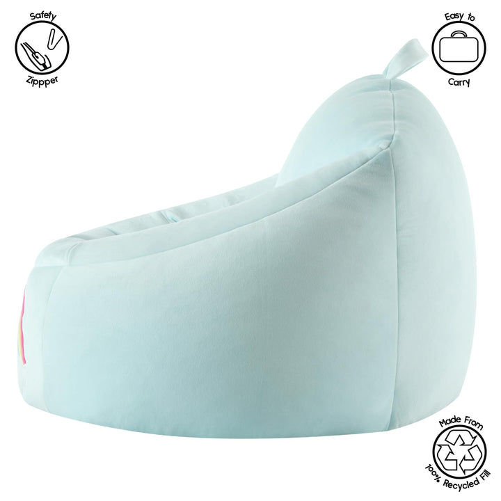 Heritage Kids Micromink Squishy Bean Bag Chair for Kids Ages 3+