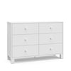 Storkcraft California 6-Drawer Double Dresser (White) - GREENGUARD Gold Certified, Interlocking Drawer System, Dresser Drawer Organizer for Kids Bedroom