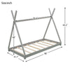 Wooden Twin Size Platform Bed W/Triangle Structure Kids Bedframe