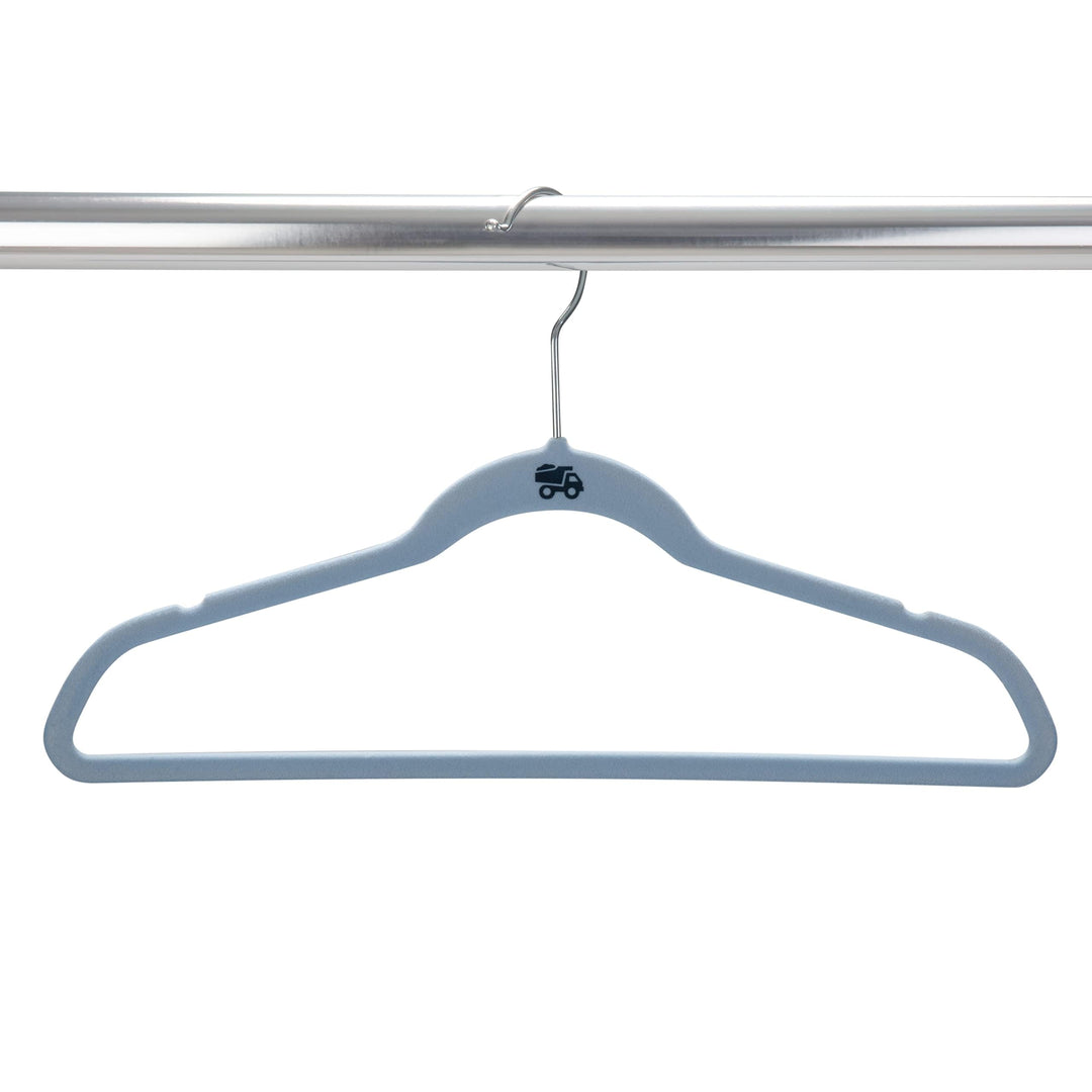 Simplify 100 Pack Kids Velvet Hangers | Slim | Non-Slip Design | Space