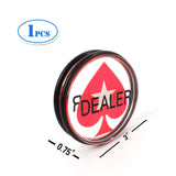 3" Casino Dealer Puck. Double-Sided Clear Acrylic Button. Texas