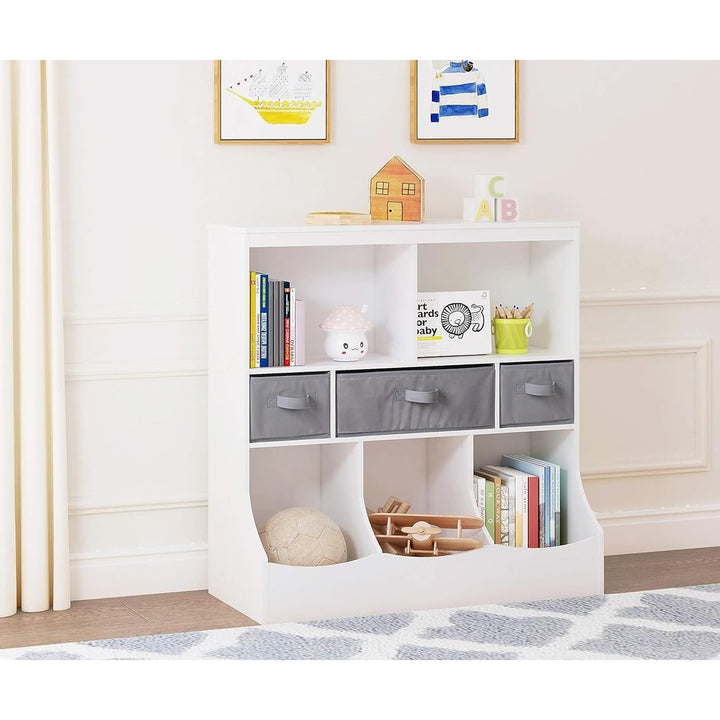 Toy Storage Organizer with Bookcase Bin Unit 8 Compartments 3