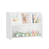 Kids Bookcase with 4 Compartments White Modern Contemporary