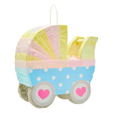 Small Baby Carriage Gender Reveal Pinata Pastel Shower Decorations