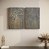 Abstract Metal Modern Art Set 29.25" h X 19.75" w 1.25" d Blue