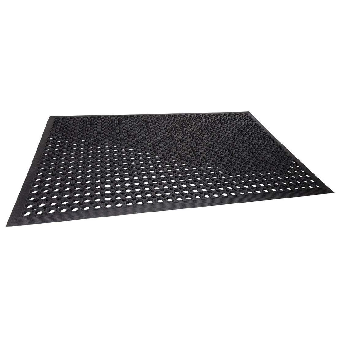 All Purpose Drainage Anti Fatigue Rubber Floor Mat 24" X 36" Black