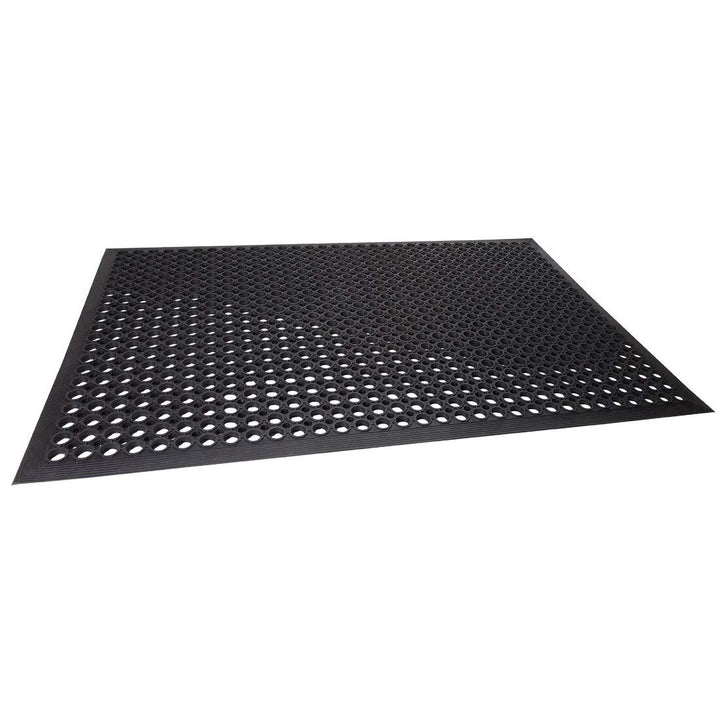 All Purpose Drainage Anti Fatigue Rubber Floor Mat 24" X 36" Black
