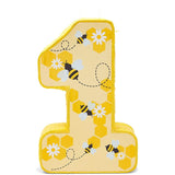 Yellow Pinata for First Birthday Party Number 1 Bumble Bees (10.8 X