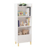 Kids 4-Tier Bookcase Children's Bookshelf Toy Storage Cabinet White