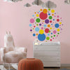 Happy Circles Primary Colours Kid Wall Stickers Nursery Decals DIY Art