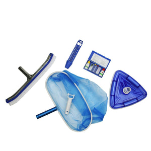 Swimming Pool Cleaning and Water Testing Kit 18" Blue Plastic