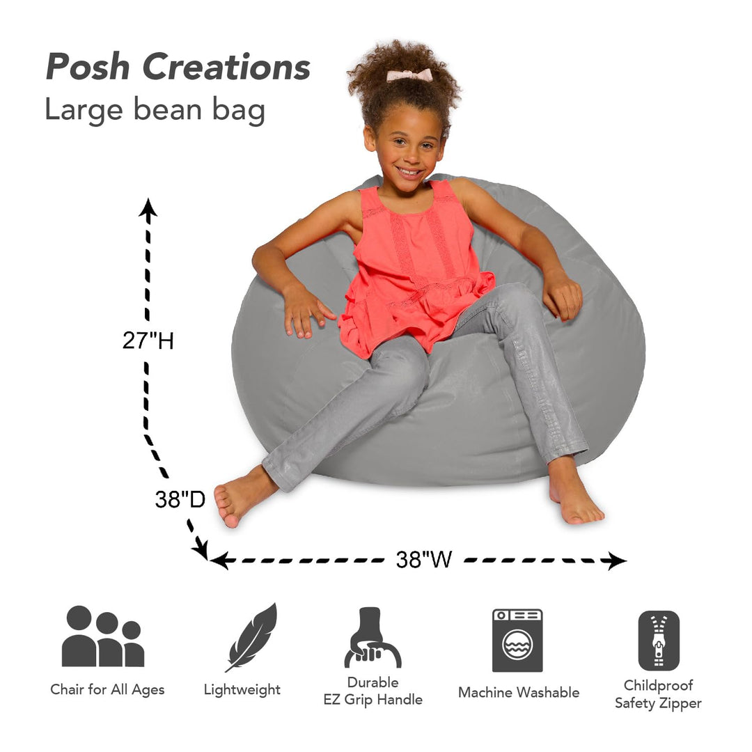 Big Comfy Bean Bag Chair: Posh Beanbag Chairs with Removable