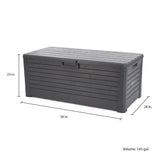 Toomax Florida Weatherproof Lockable Deck Storage Box Bench for Outdoor Pool Patio Garden Furniture and Indoor Toy Bin Container Anthracite