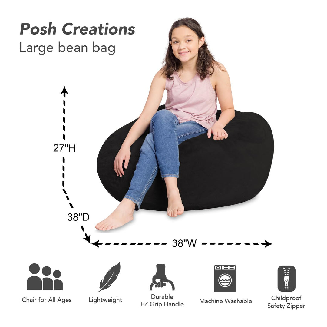 Big Comfy Bean Bag Chair: Posh Beanbag Chairs with Removable