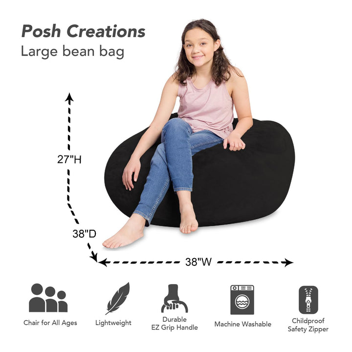 Big Comfy Bean Bag Chair: Posh Beanbag Chairs with Removable